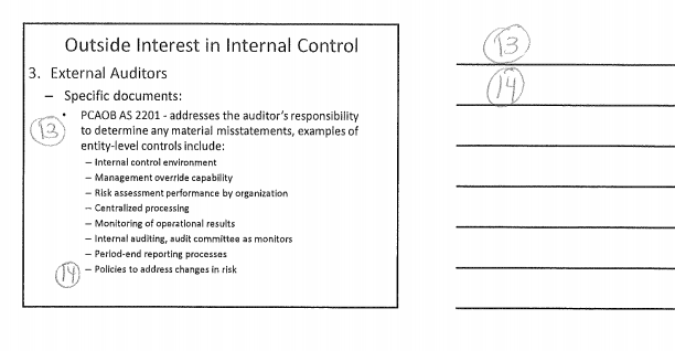 report labeled A - R. Match each slide discussion item Number (1