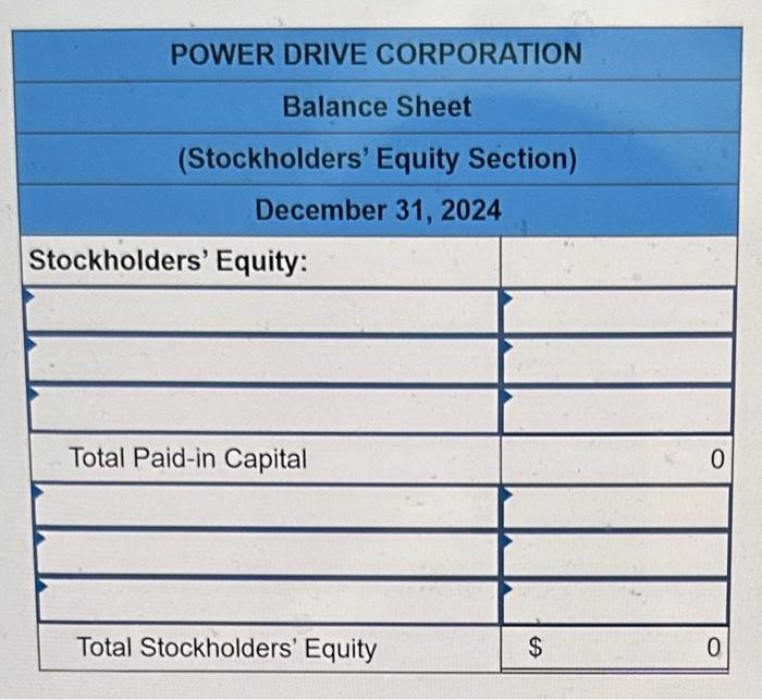 section of the balance sheet (LO10-7) Power Drive Corporation designs and produces