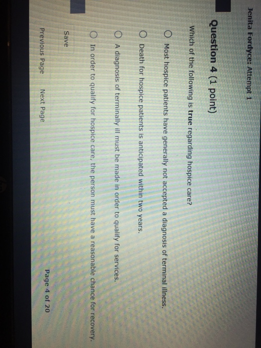  Help it's for human development Jenita Fordyce: Attempt 1 Question 4