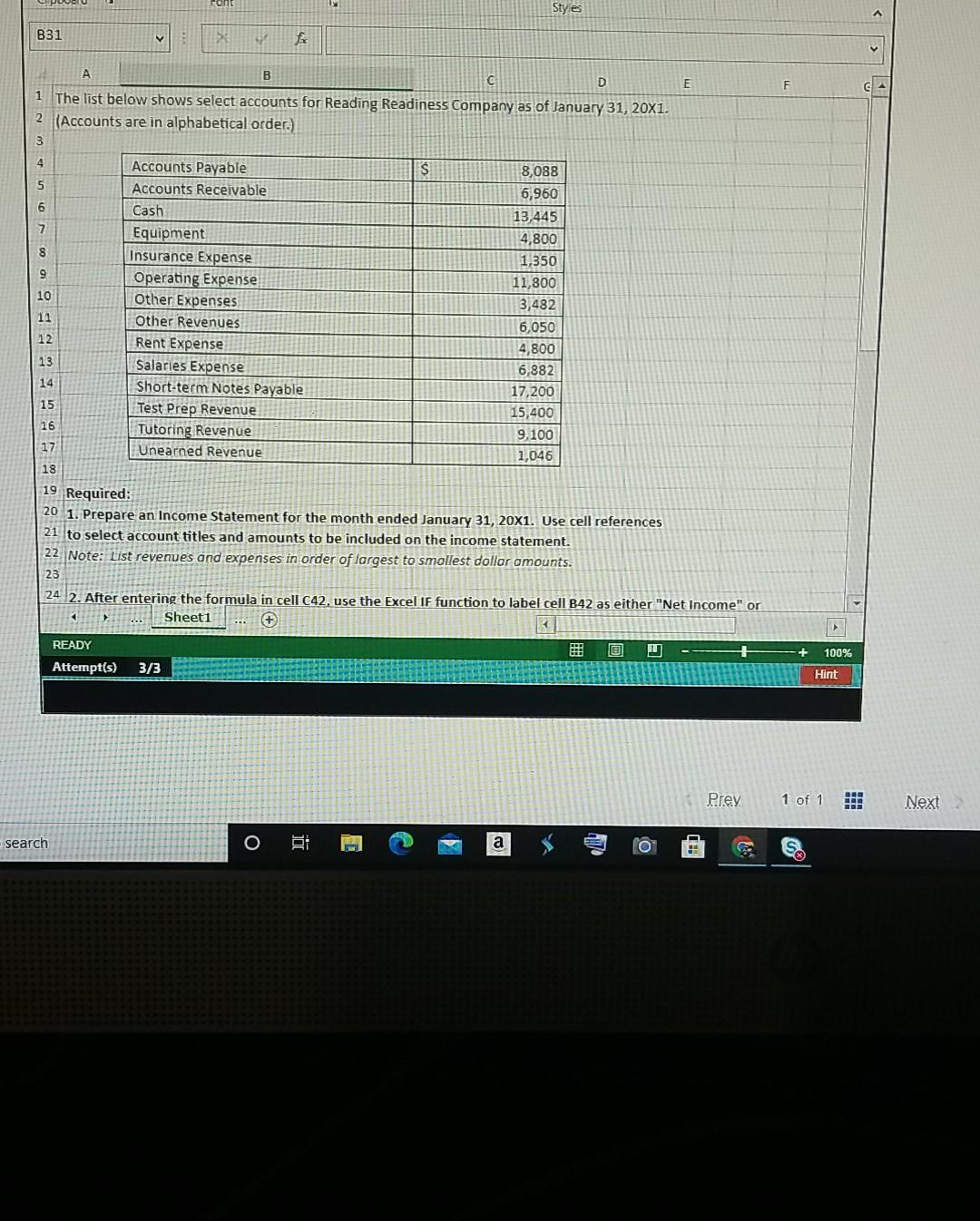 l Styes B31 B D E F 1 The list below shows