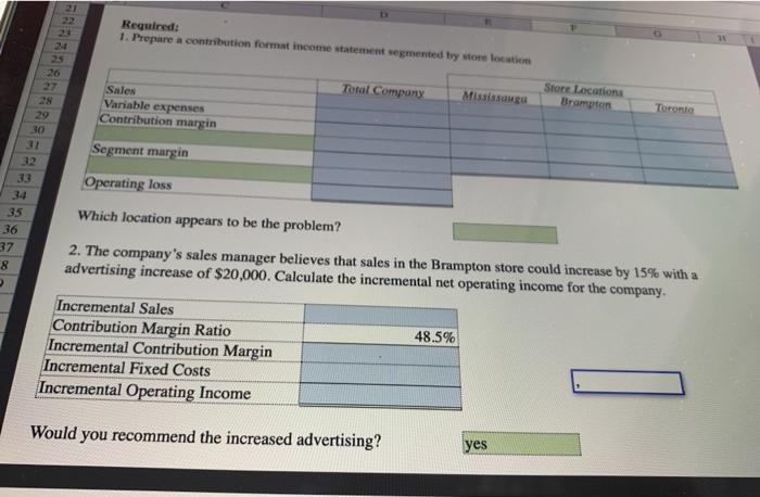 in three store locations and has the following income statement 0 Sales