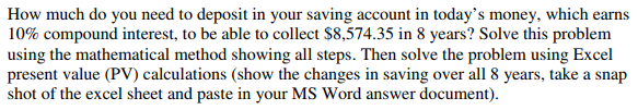 How much do you need to deposit in your saving account