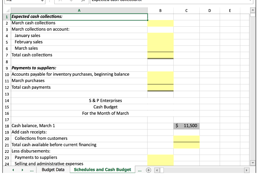 and Payments to suppliers. Use the information included in the Excel Simulation