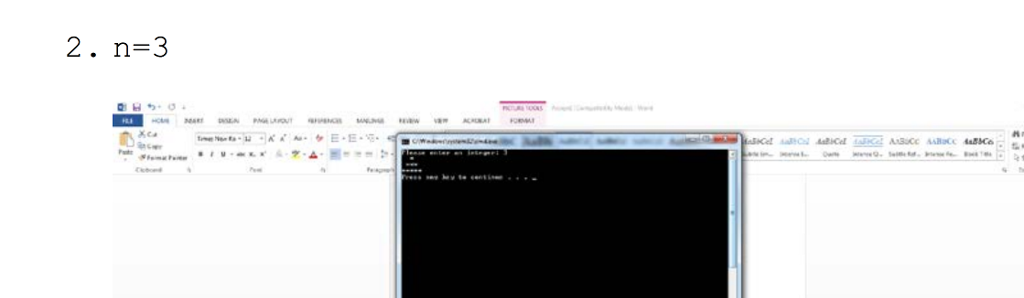 knowledge of Chap 1-5 to write a program that generates the following