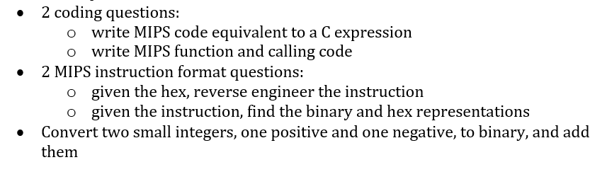 I have a Computer Architecture Test tommrow. There will 5 short answer