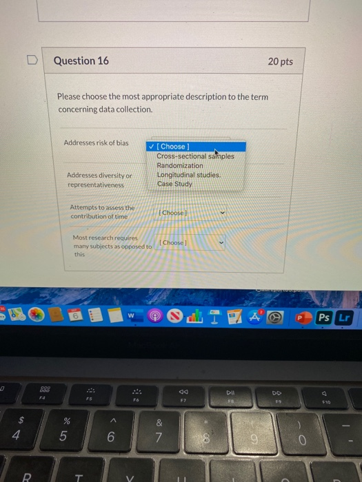  please help helpp Question 16 20 pts Please choose the most