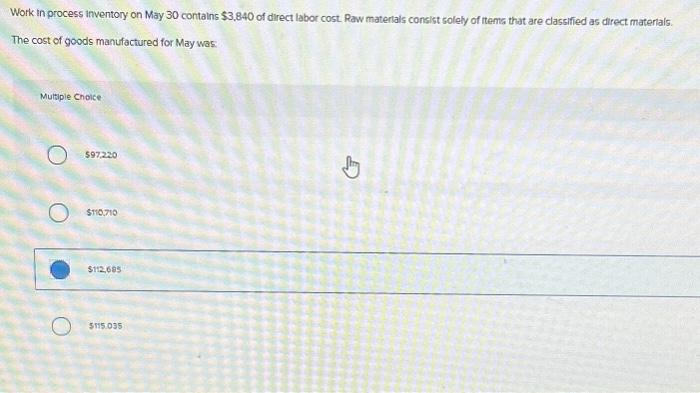 of direct labor cost. Raw materlals consist solely of itema that are