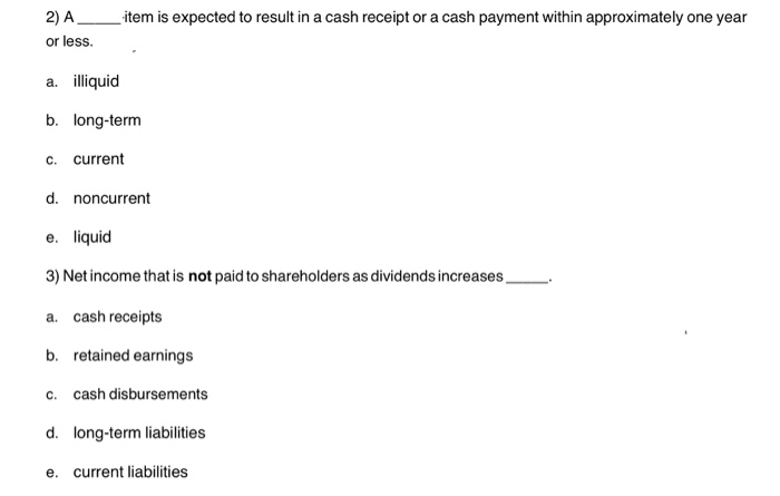  2) A or less. _item is expected to result in a