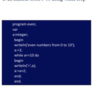 begin 5. writeln; 6. writeln; 7. write('Enter First number:-'); 8. readin(num1); 9.
