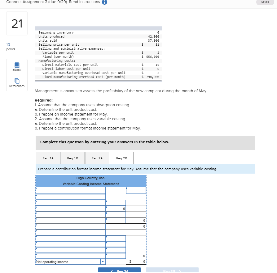  Connect Assignment 3 (due 9/29): Read Instructions i Saved 42,eee 37,eee