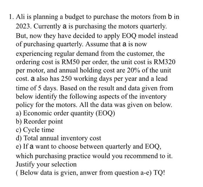 Data is provide the question below Kindly anwer question A to E