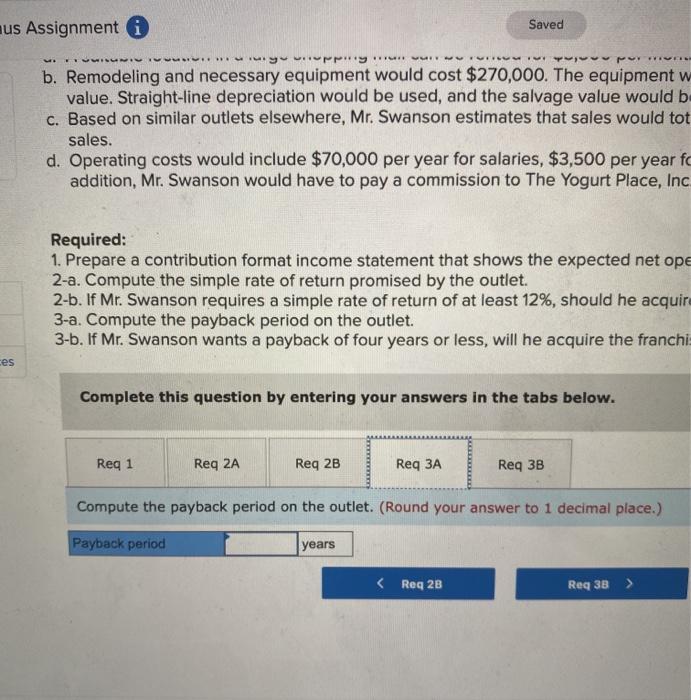 information relating to the franchise: 50 points a. A suitable location in