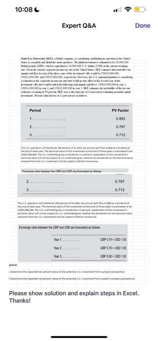 Eschenge alus butwen Please show solution and explain steps in Excel.