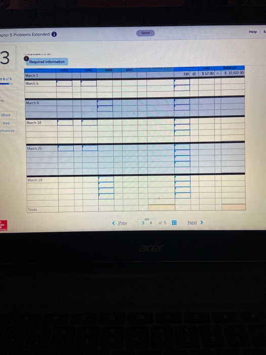  Sa Help 5 apter 5 Problems Extended 3 Required information sold