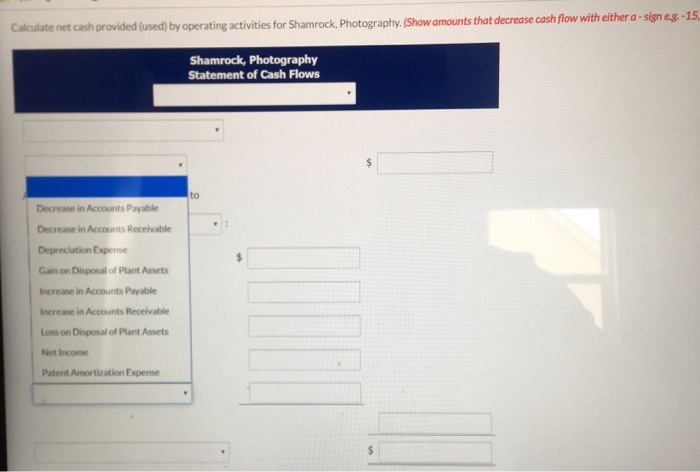 Photography Statement of Cash Flows December 31, 2017 For the Year Ended
