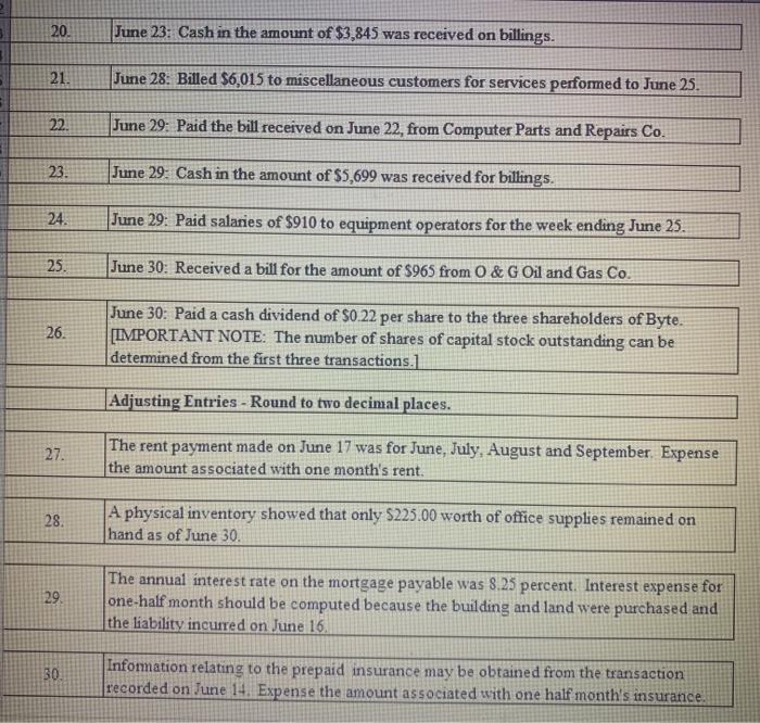 guide. 28 Step 11 - Journalizing the Transactions 29 Using your unique