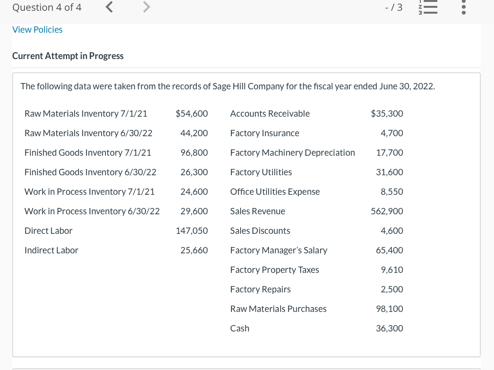  Current Attempt in Progress The following data were taken from the
