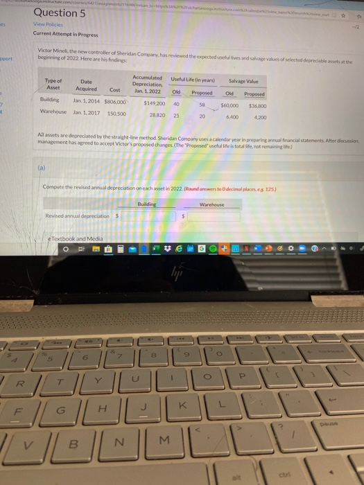  Question 5 View Policies Current Attempt in Progress Victor Minell, the