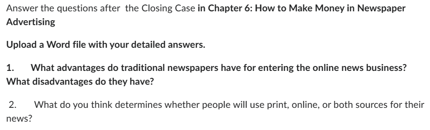 Answer the questions after the Closing Case in Chapter 6: How