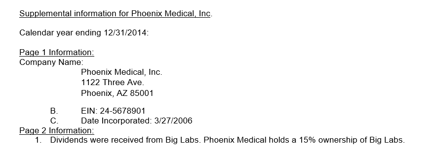 Using the following provided information, I need help to fill out an