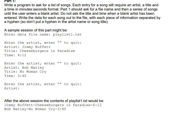 Must be done in python and using linux mint Part 1. Write