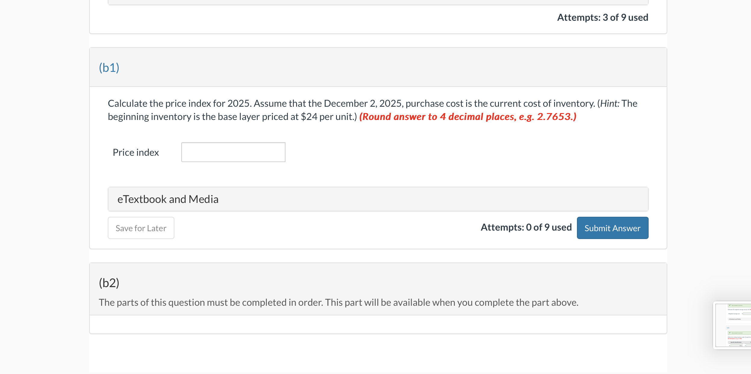 Media Attempts: 1 of 9 use a2) Your answer is correct. Determine