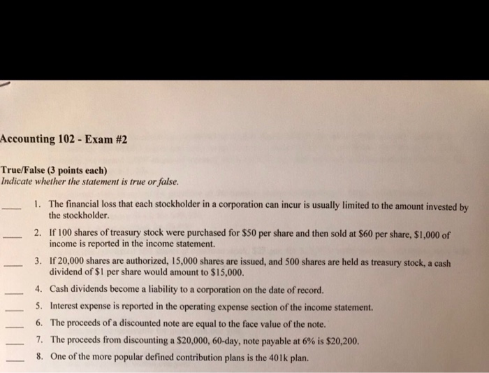  Indicate whether the statement is true or false. l. The financial