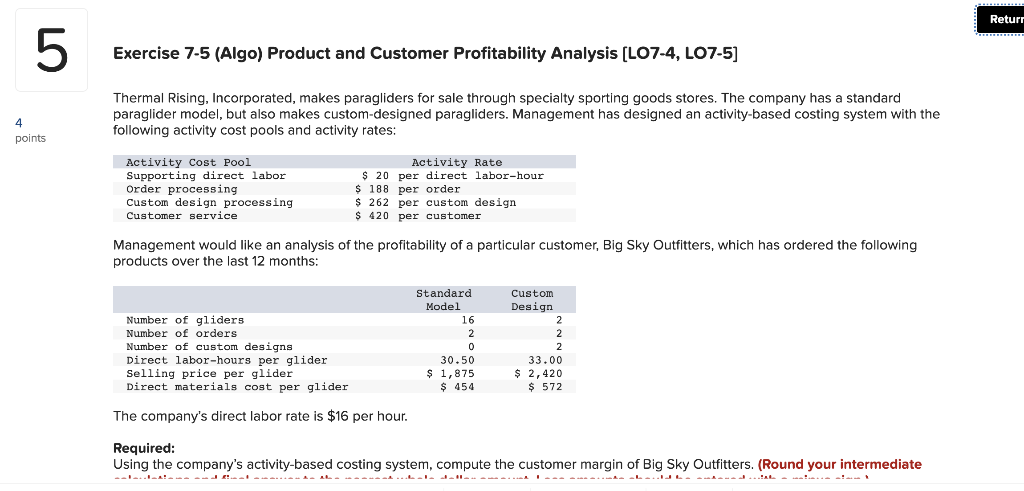 contains the following six activity cost pools and activity rates: Activity Cost