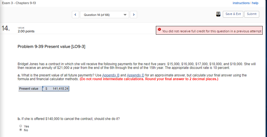  Exam 3 - Chapters 9-13 instructions I help Question 14 (of