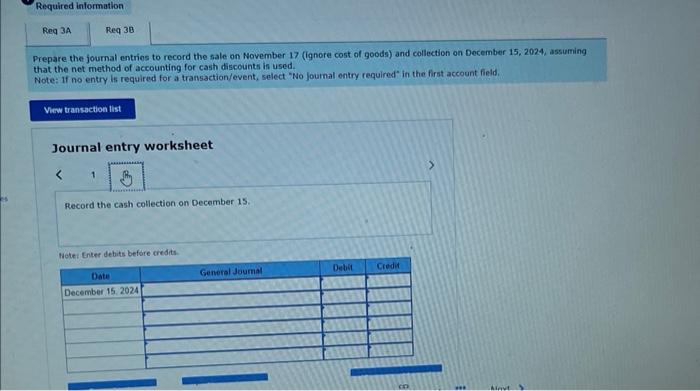 Prepare the joumal entries to record the sale on November 17 (ignore
