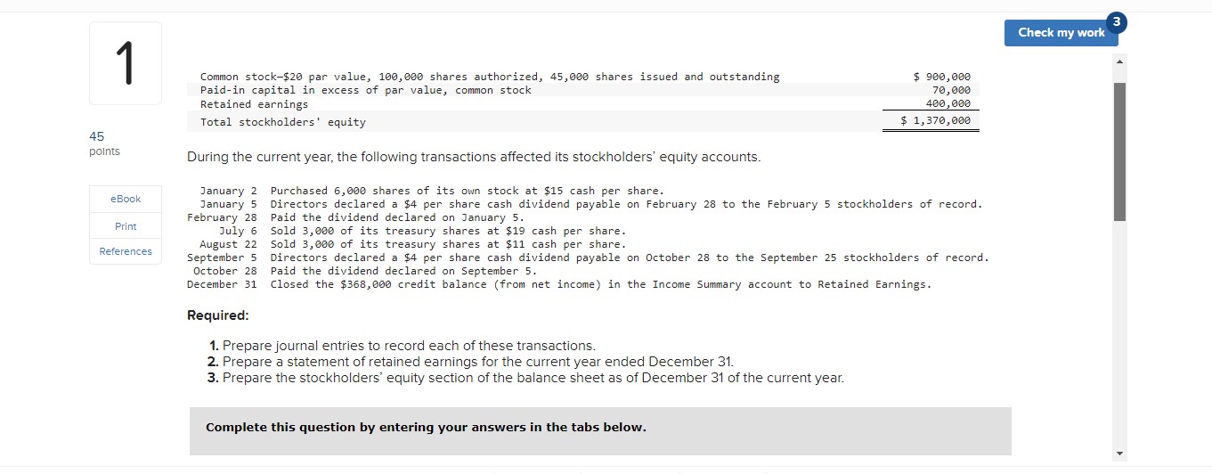  Common stock- $20 par value, 100,000 shares authorized, 45,000 shares issued