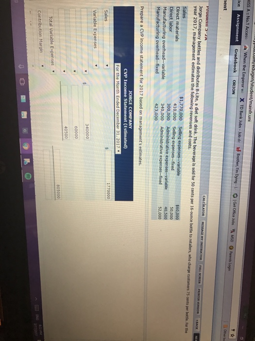  Calculate variable cost?compute breakeven point?(dollar and unit) contribution margin ration? Margin