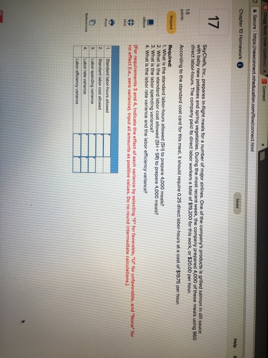  17 points Spped Required (SH x SR) to prepare 4,000 meals?