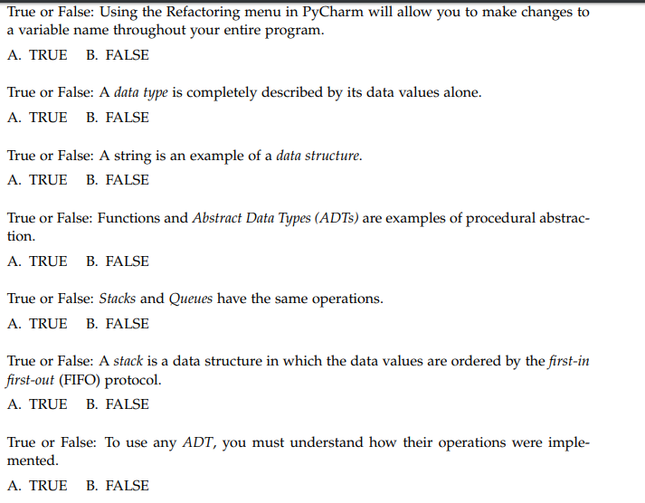  True or False: Using the Refactoring menu in PyCharm will allow