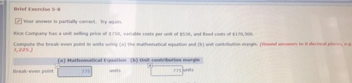  Brief Exercise 5-8 El your answer is partially correct. Try again