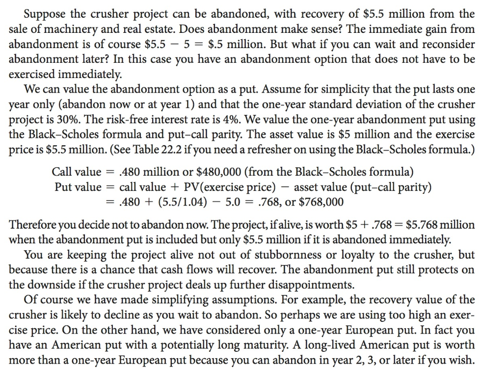 example in Section 22-3. Construct a sensitivity analysis showing how the value