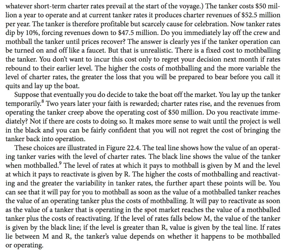 project and the exercise price. 22-3 The Abandonment option Expansion value is