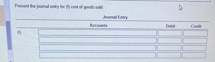 entry for (e), cost of jobs completed and transferred to finished goods.