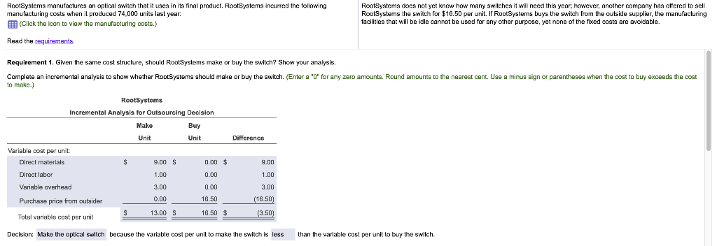 How do I solve for the outsourcing cost at which RootRootSystems would