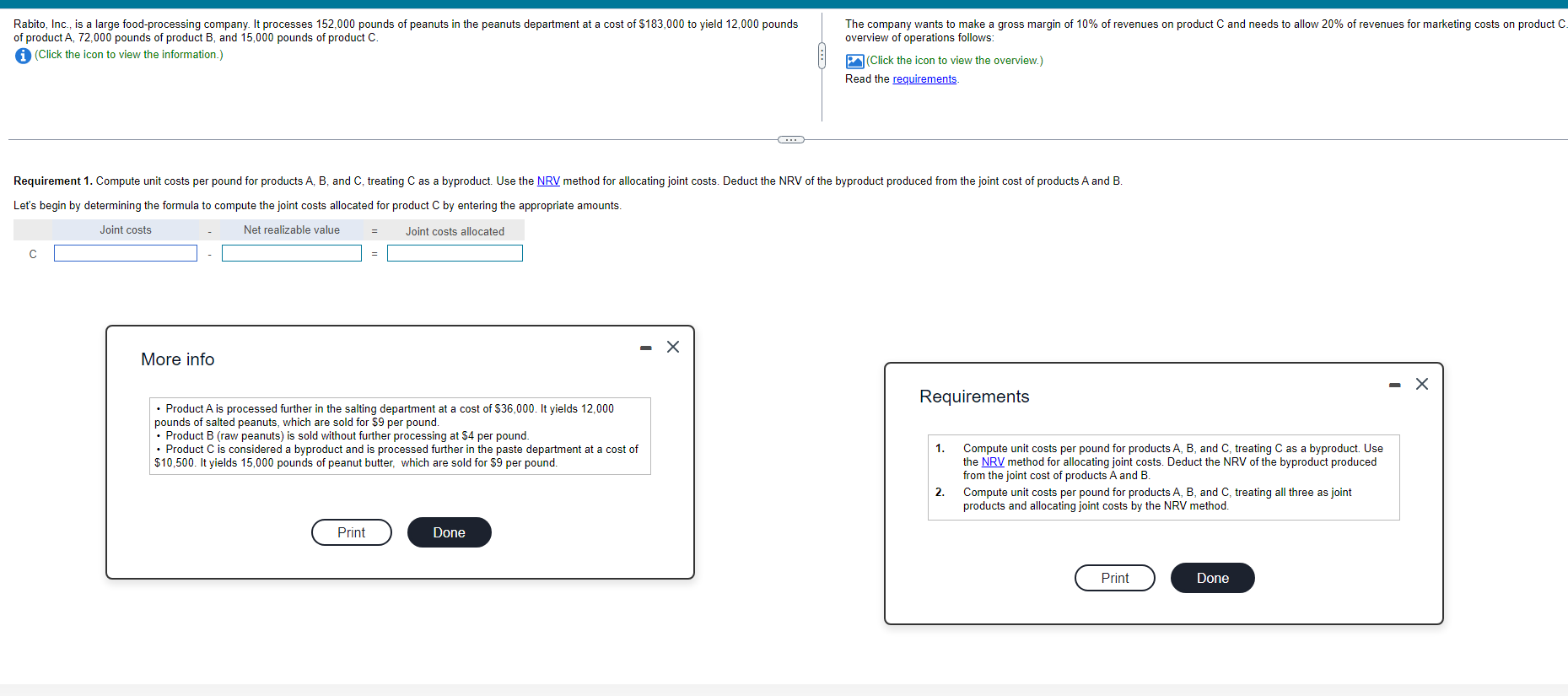  Rabito, Inc., is a large food-processing company. It processes 152,000 pounds