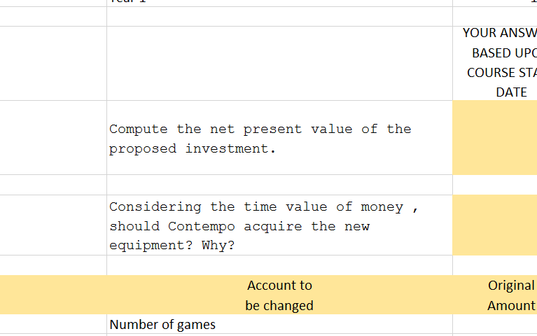 Chapter Eight Exercise 3 Straightforward net present value calculations Contempo Inc.