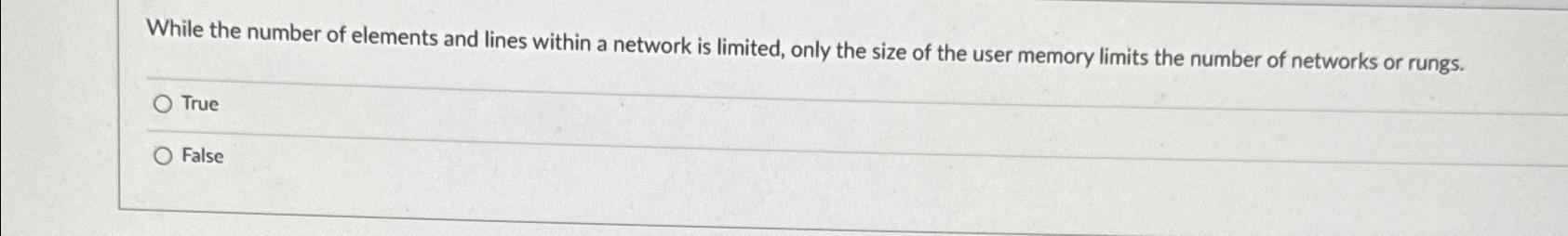  While the number of elements and lines within a network is
