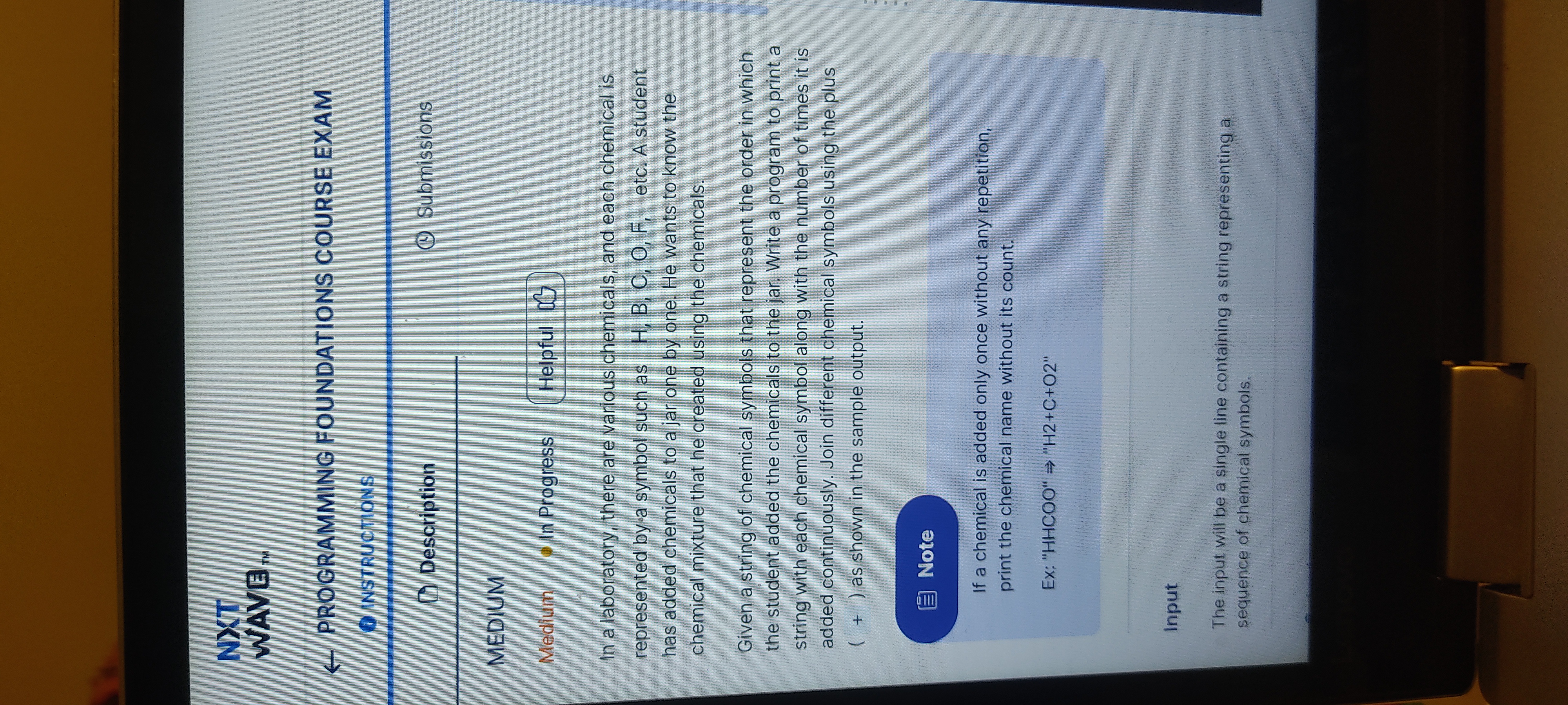  NXT WAVB ?m larr PROGRAMMING FOUNDATIONS COURSE EXAM INSTRUCTIONS Description (1)