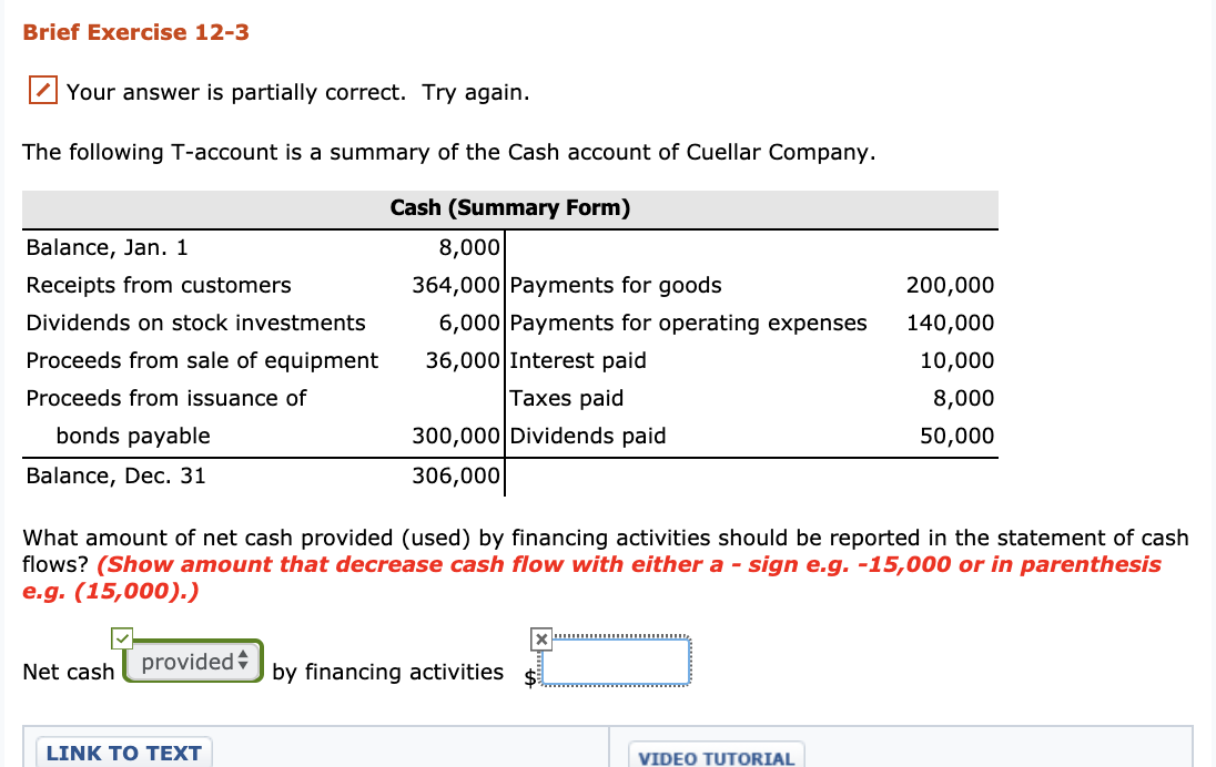  Brief Exercise 12-3 Your answer is partially correct. Try again. The