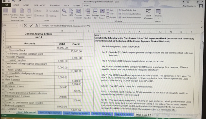 Balance 2014 Step S:Prepare the Unadjusted Trial the t account balances.complete of