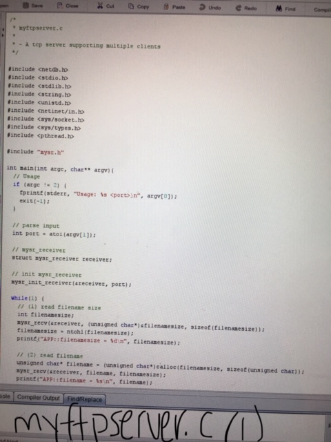 OR MYFTPSERVER.C!! Need to complete the methods in mysr.c and mysr.h. I've
