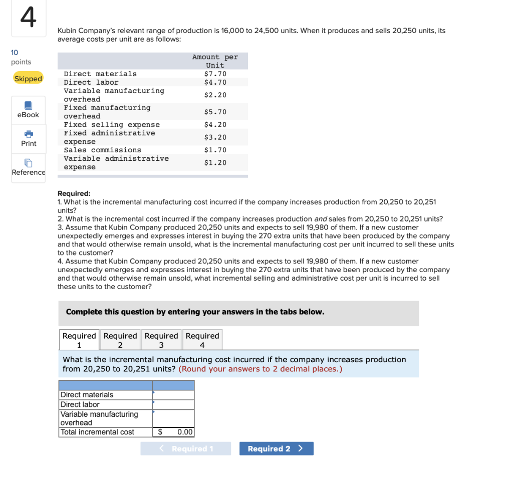  Can you please provide complete steps/work? Kubin Company's relevant range of