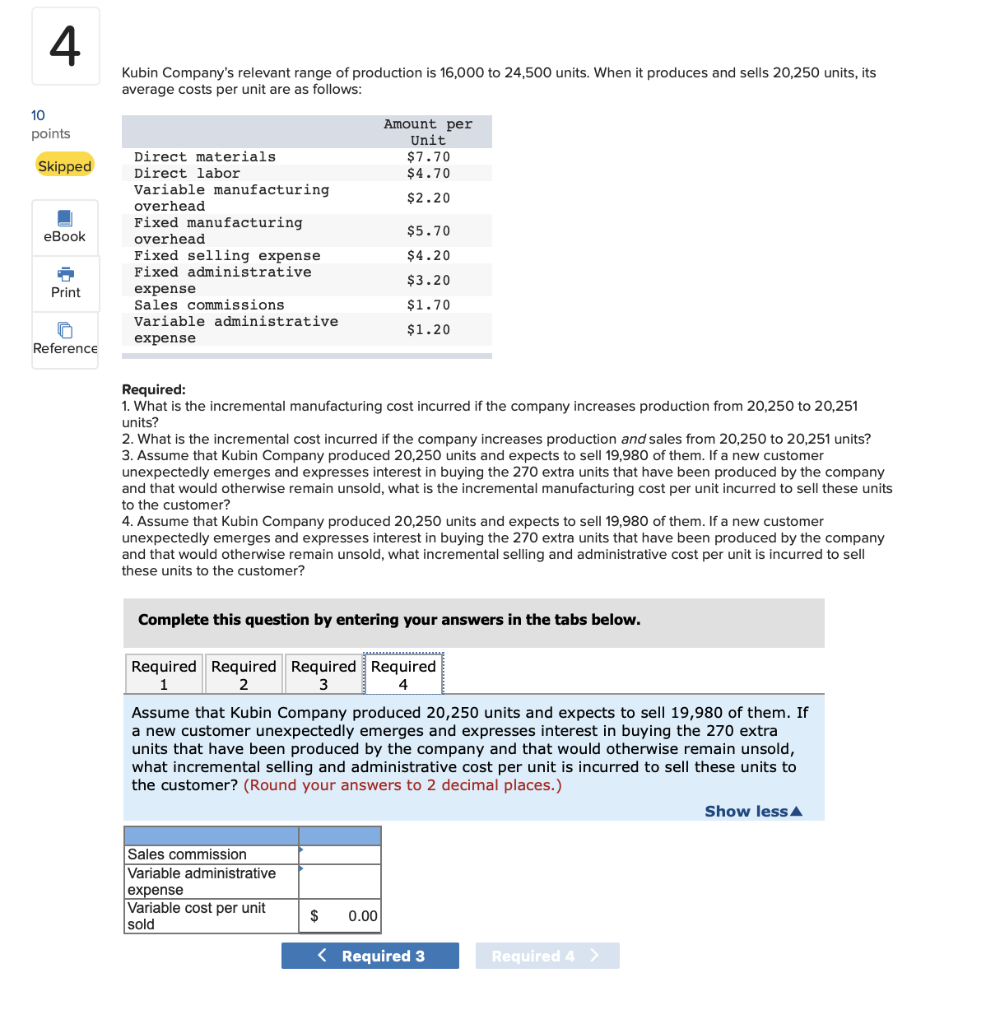 per Unit $7.70 $4.70 $2.20 eBook Direct materials Direct labor Variable manufacturing