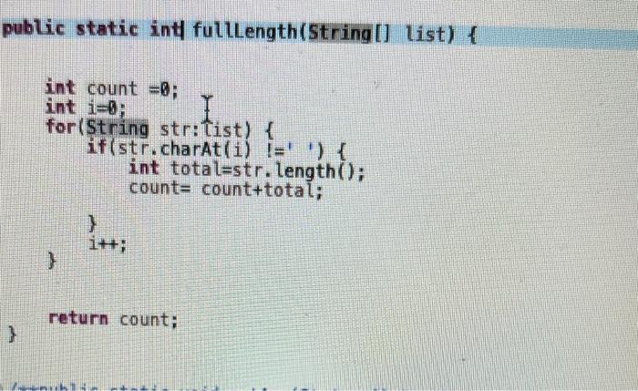 //JAVA// need a method to count the full length of each word