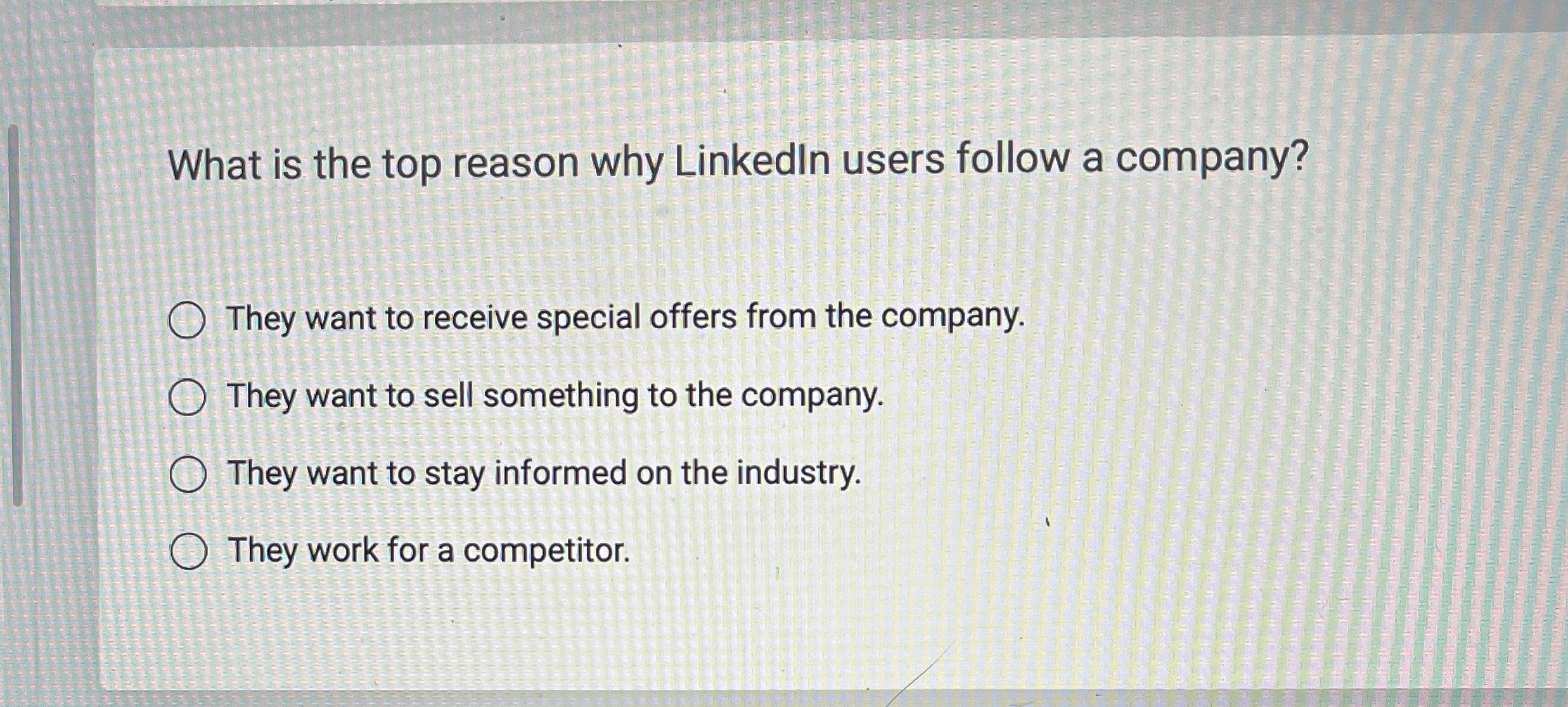 What is the top reason why Linkedln users follow a company?